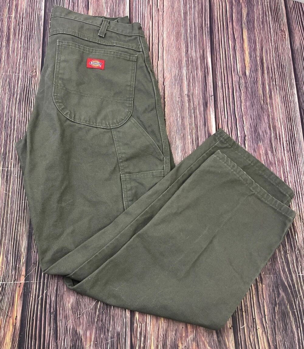 Dickies Carpenter Jeans Green Utility Workwear Mens 34x30 (Actual 34x30)